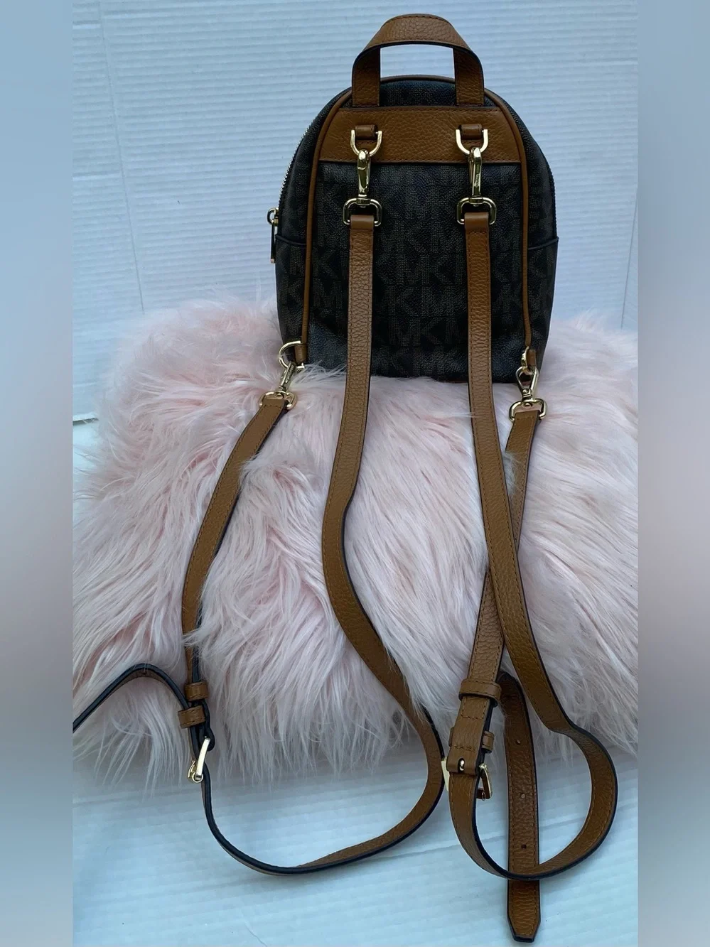 Michael Kors Brown MK Logo  iBackpack with Tan Accents🤎✨